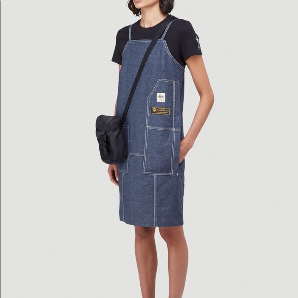 stussy denim dress Stussy Apron Denim Dress